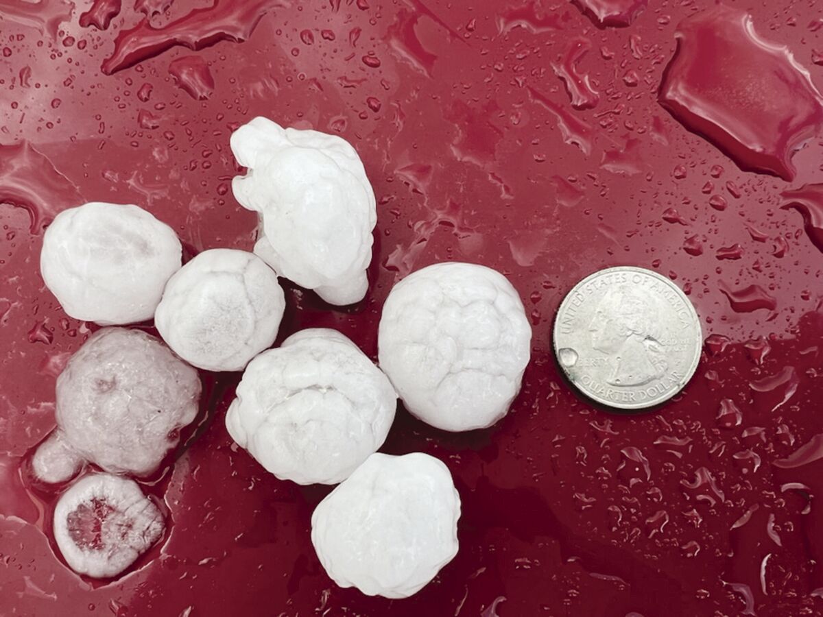 Hailstorm pummels swath of region Saturday